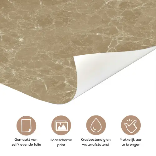 Beige - Marmer - Witte aders deurposter klein 289 -closeup_NL