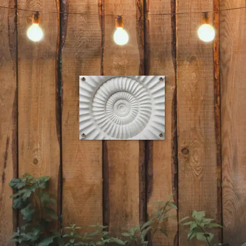 Schelp - Spiraal - Wit tuinposter los doek klein -sfeer1