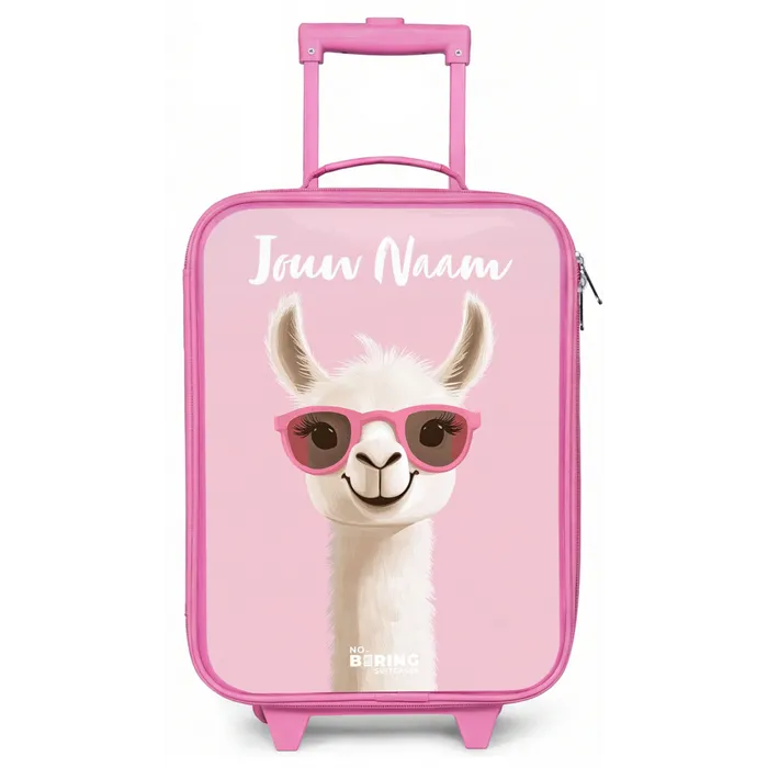 Lama - Wit - Zonnebril - Wimpers Kinderkoffer - Roze klein -zz3dotto