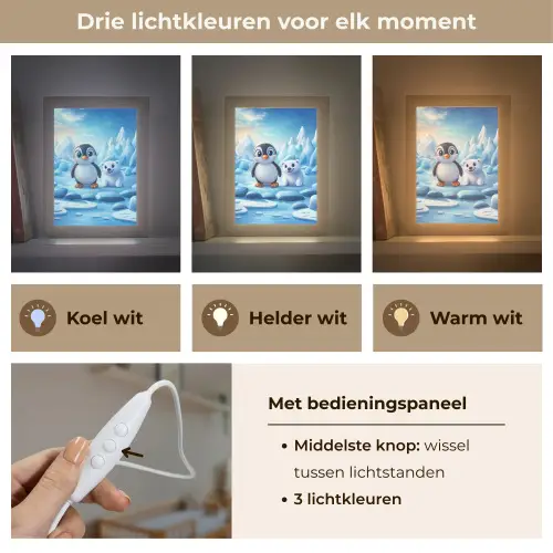 Pinguïn - IJsbeer - IJs - Sneeuw Light Box met kabel klein -USP_lichtkleurNL