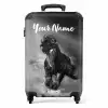 Zwart paard in galop NBS - Handbagage koffer - Kinderen Unisex middel -productfoto_recht
