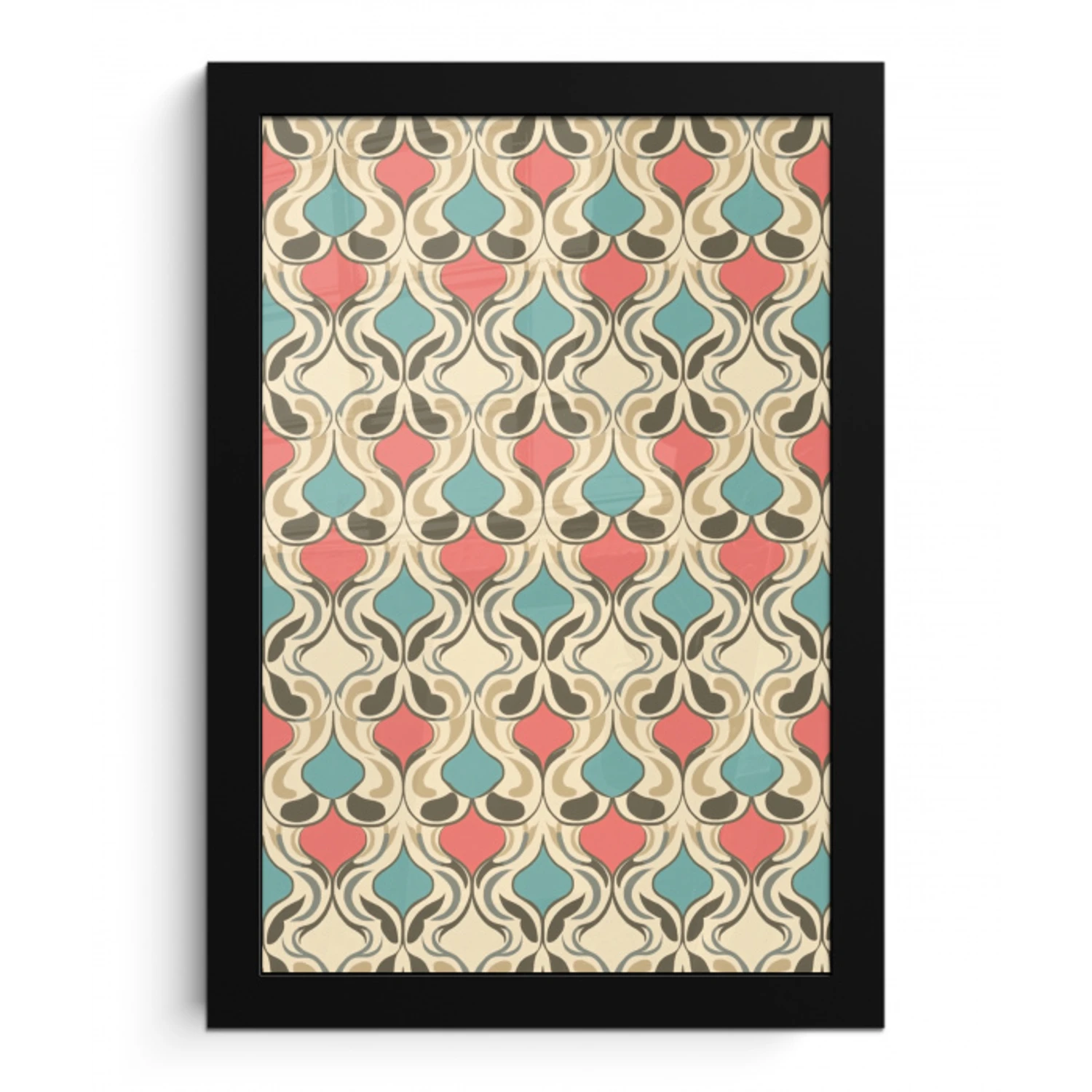 Barok - Retro - Kleurrijk fotolijst zwart zonder passe partout klein 224 -3d