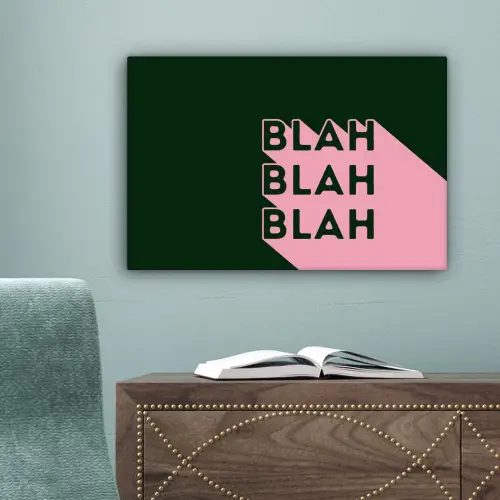 Donkergroen - Tekst - Schaduw - Grafisch canvas 2cm klein -sfeer4