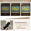 Penseelstreken - Bloemen - Felgeel - Abstract Light Box met batterij (Wandlamp) middel -USP_dimbaarNL