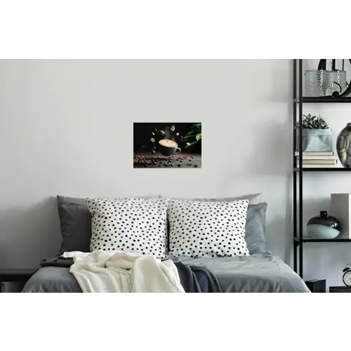 Cappuccino - Kop - Bonen - Bruin Muursticker klein -slaapkamer