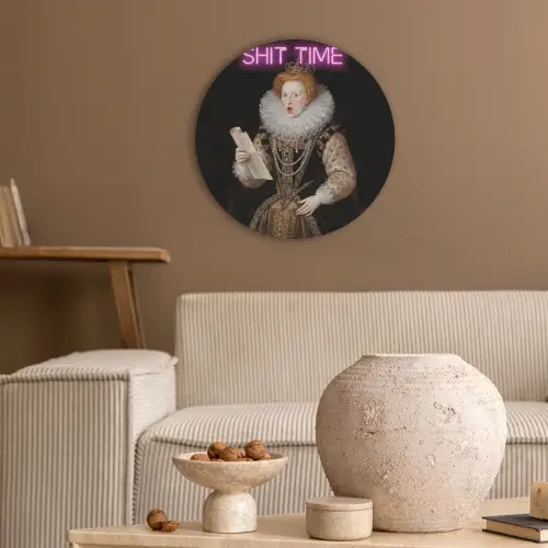 Portret - Humor - Neon Akoestische PET Vilt - Rond klein -sfeer1
