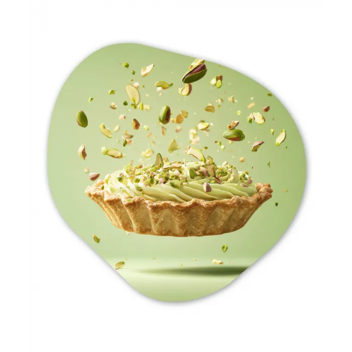 Pistache - Taart - Noten - Eten Wandcirkel Organisch Plexiglas middel -3d