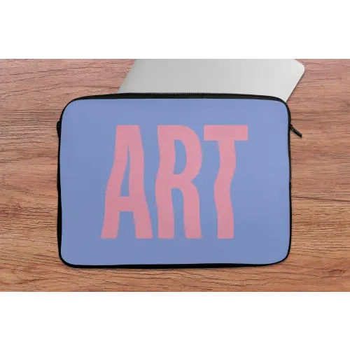 Art - Roze - Blauw laptophoes neopreen klein -tafel