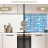 Blauw - Glans - Muur keuken achterwand 2 middel 871 -voor-na2_NL