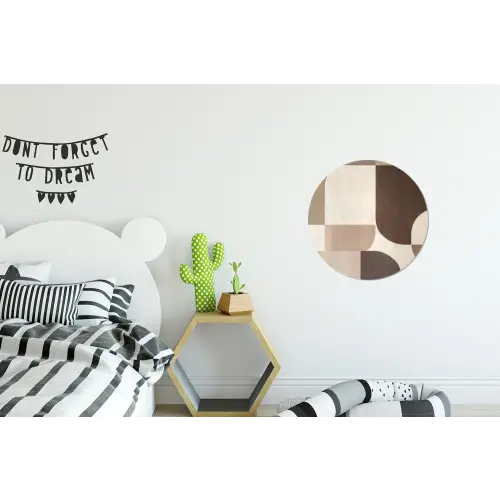 Geometrisch - Geweven structuur - Modern Wandcirkel aluminium klein -kinderkamer