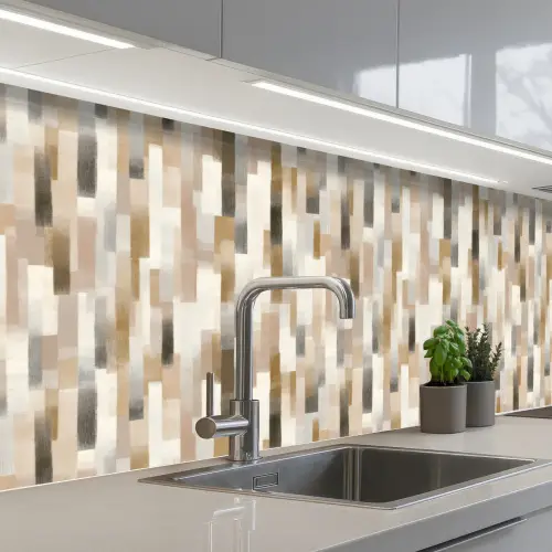 Abstract - Patroon - Kwaststreken keuken achterwand 2 middel 871 -3d_schuin
