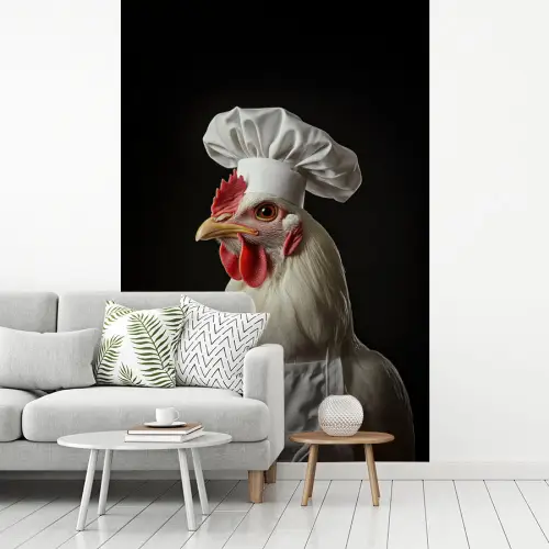 Kok - Rood - Kip fotobehang vinyl groot -woonkamer