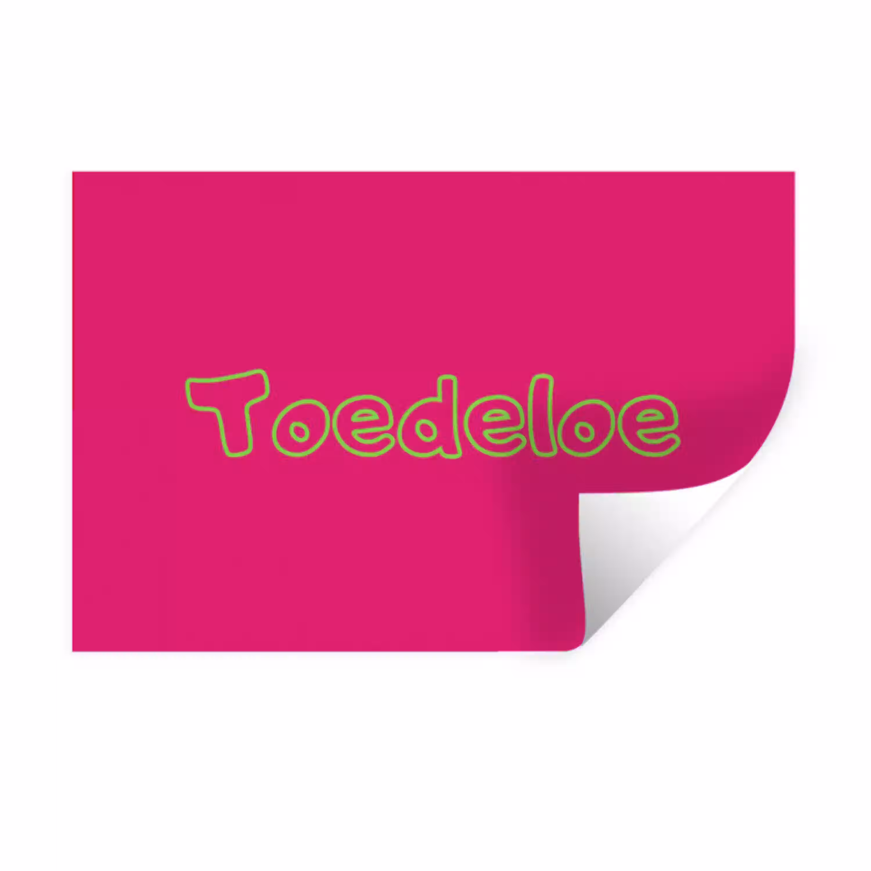 Toedeloe - Groen - Roze Muursticker klein -3d