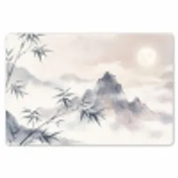 Bamboe - Azië - Grijs Placemat vinyl groot -zzsfeer1_Kitchenyeah-website
