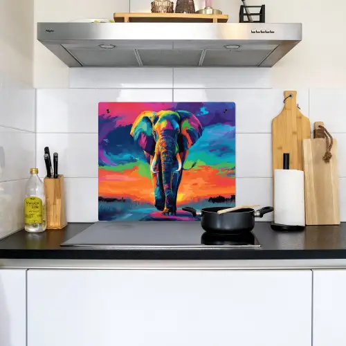 Olifant - Kleurrijk - Lucht - Abstract Inductie beschemer met haakjes middel -sfeer2