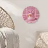 Badeend -Strik - Roze Akoestische PET Vilt - Rond klein -sfeer4