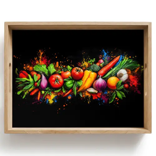 Groente - Eten - Kruiden - Graffiti - Koken Dienblad Rechthoek middel -z3d_shopping