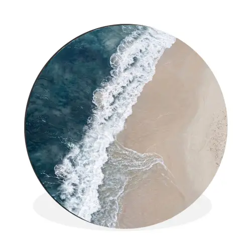 Strand - Zee - Golven Wandcirkel aluminium klein -3d
