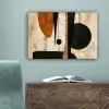 Kunst - Beige - Zwart - Modern canvas 2cm klein -sfeer4