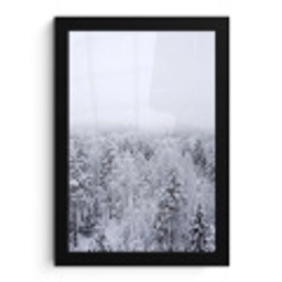 Bos - Sneeuw - Winter - Natuur - Wit fotolijst zwart zonder passe partout klein -3d