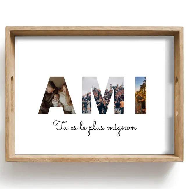 Plateau - Ami - Collage de lettres