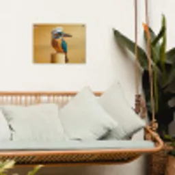Ijsvogel - Pilaar - Koksmuts - Vogel tuinposter los doek klein -sfeer7