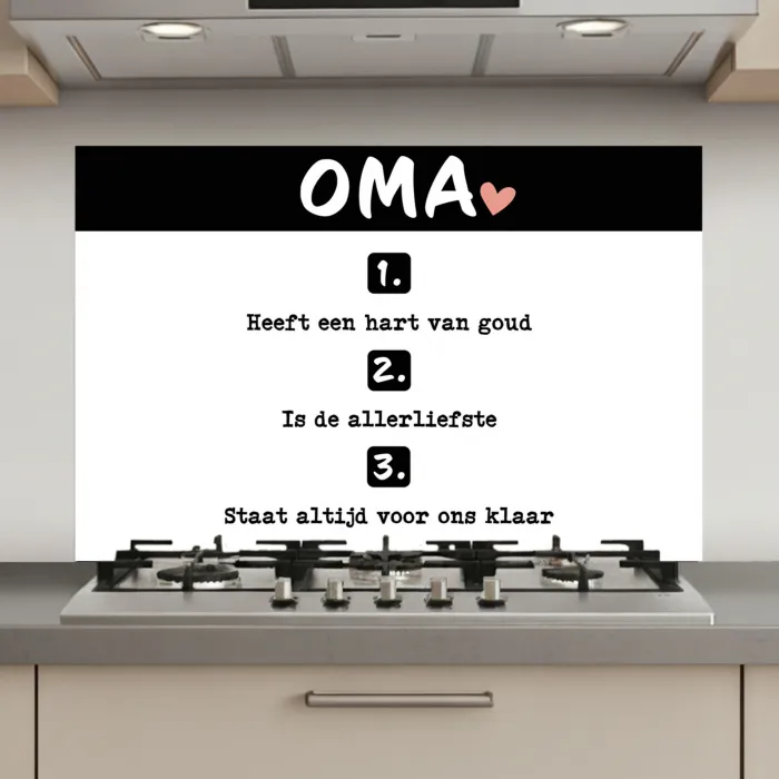 Quotes - Oma is de allerliefste - Spreuken - Oma keuken achterwand spatscherm klein -3d_website