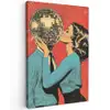 Vrouw - Retro - Discobal - Kus Tuinposter op houten frame 2 cm dik klein -3d