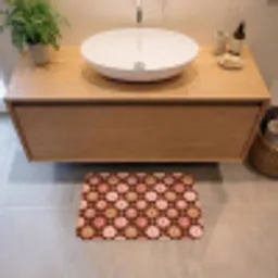 Geometrisch - Bloemen - Kleurrijk Badmat klein 997 -sfeer1