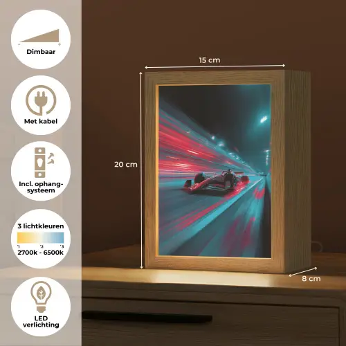 Raceauto - Rood - Snelheid Light Box met kabel klein -USP_NL
