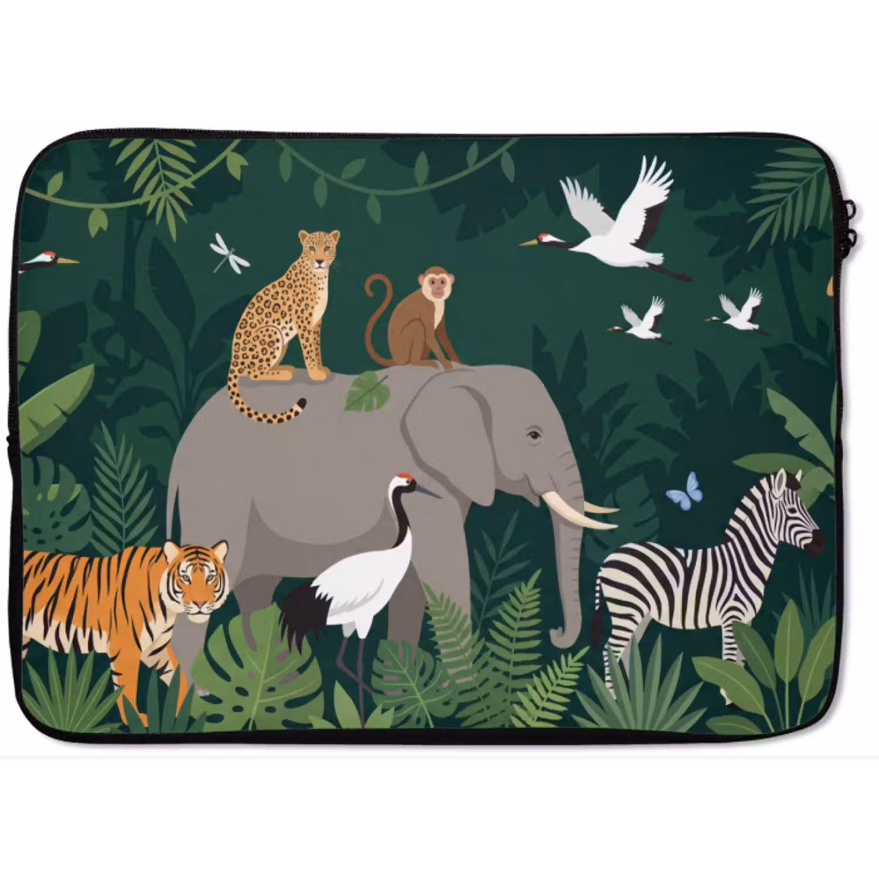 Tropisch - Jungle -  Groen laptophoes neopreen klein -zkaufland3dotto
