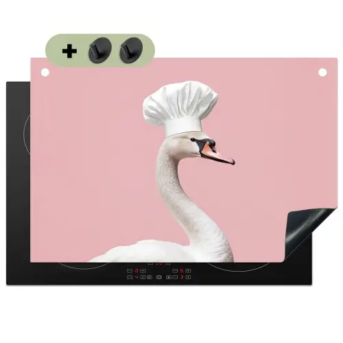 Zwaan - Koksmuts - Mooi - Klassiek Inductie beschemer met haakjes klein -3d
