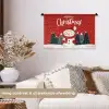 Kerstgroet - Sneeuw - Rood Wandkleed katoen klein -sfeer1