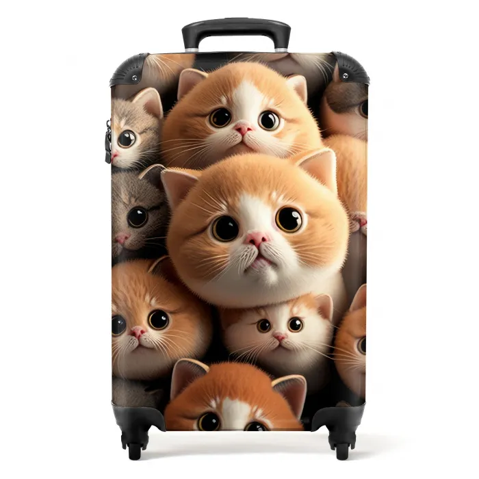 Knuffelkatjes Koffer - NBS - Handbagage middel -productfoto_recht