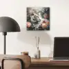 Tijger - Wilde dieren - Bloemen - Jungle aluminium wit klein -sfeer5
