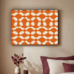 Oranje - Organische vormen - Wit Textielframe zwart klein 947 -sfeer1