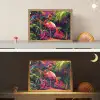 Flamingo - Tropisch - Dier - Bladeren Light Box met batterij (Wandlamp kind) middel -sfeer3_kind
