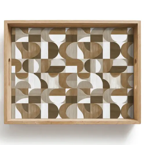 Abstract - Retro - Bruin Dienblad Rechthoek middel 911 -z3d_shopping