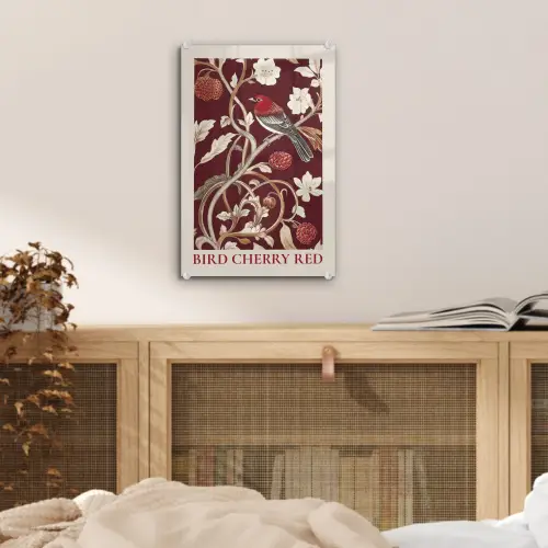 Vogel - Bordeaux - Bloemen - Bessen plexiglas 5mm klein -sfeer4