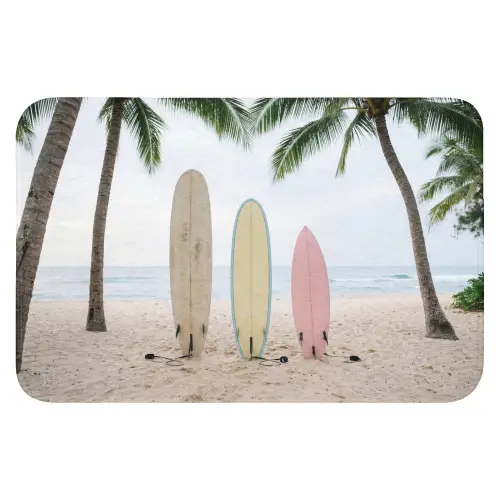 Surfboard - Palmbomen - Kleurrijk WCmat klein -3d