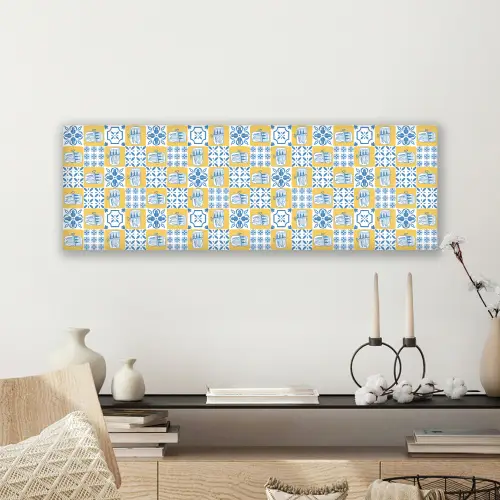 Zee - Geel - Blauw - Wit canvas 2cm klein 828 -sfeer6