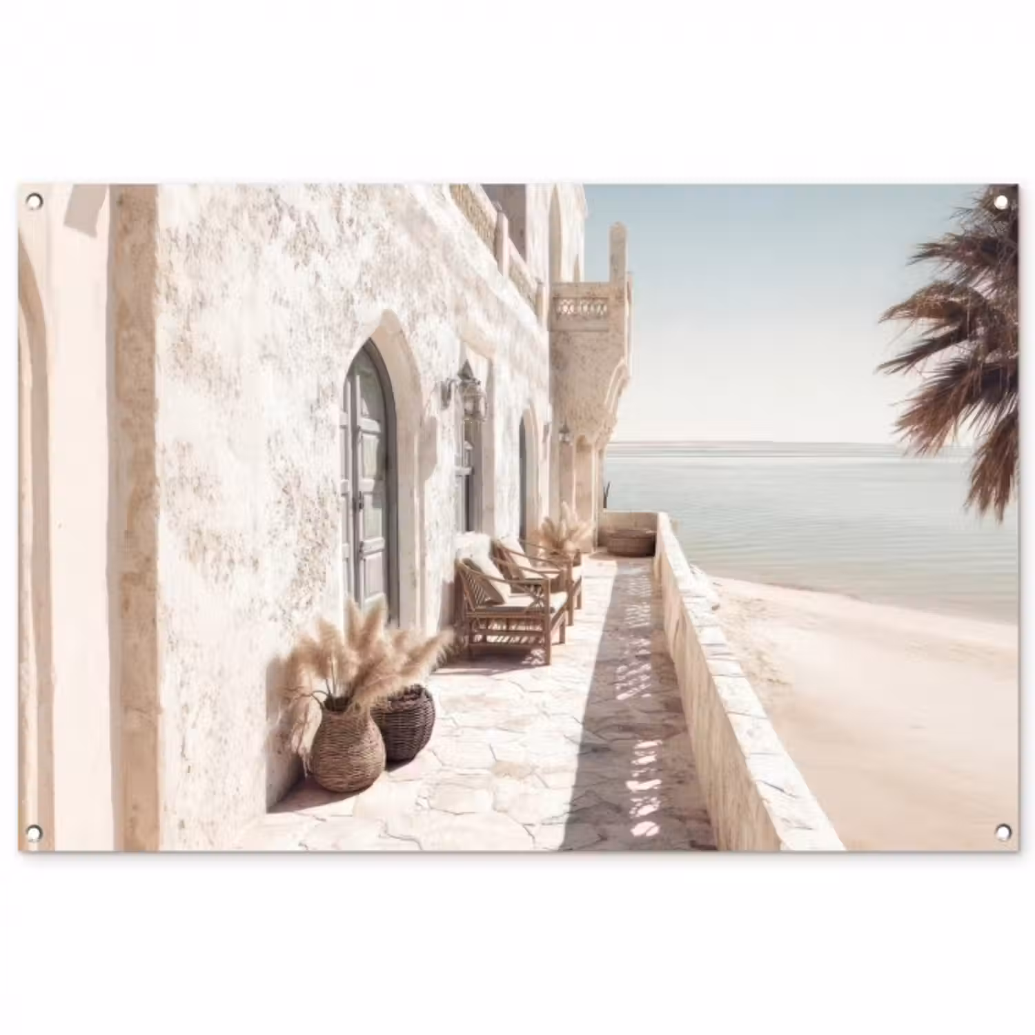 Gartenposter - Terrasse - Stühle - Strand - Beige