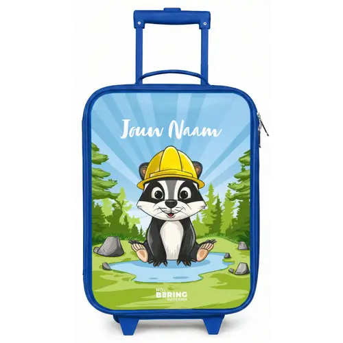 Wally werkbeer Kinderkoffer - Blauw klein -zz3dotto