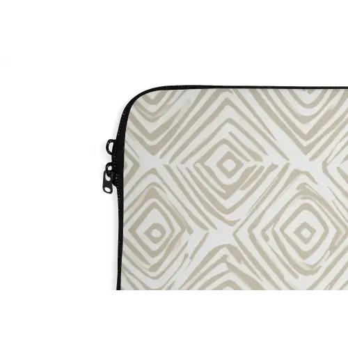 Abstract - Ruit - Beige laptophoes neopreen klein 279 -detail