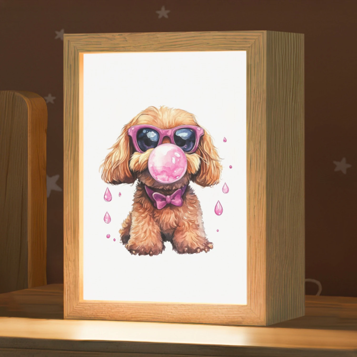 Hond - Roze - Kauwgom Light Box met kabel klein -zzz_3d_website