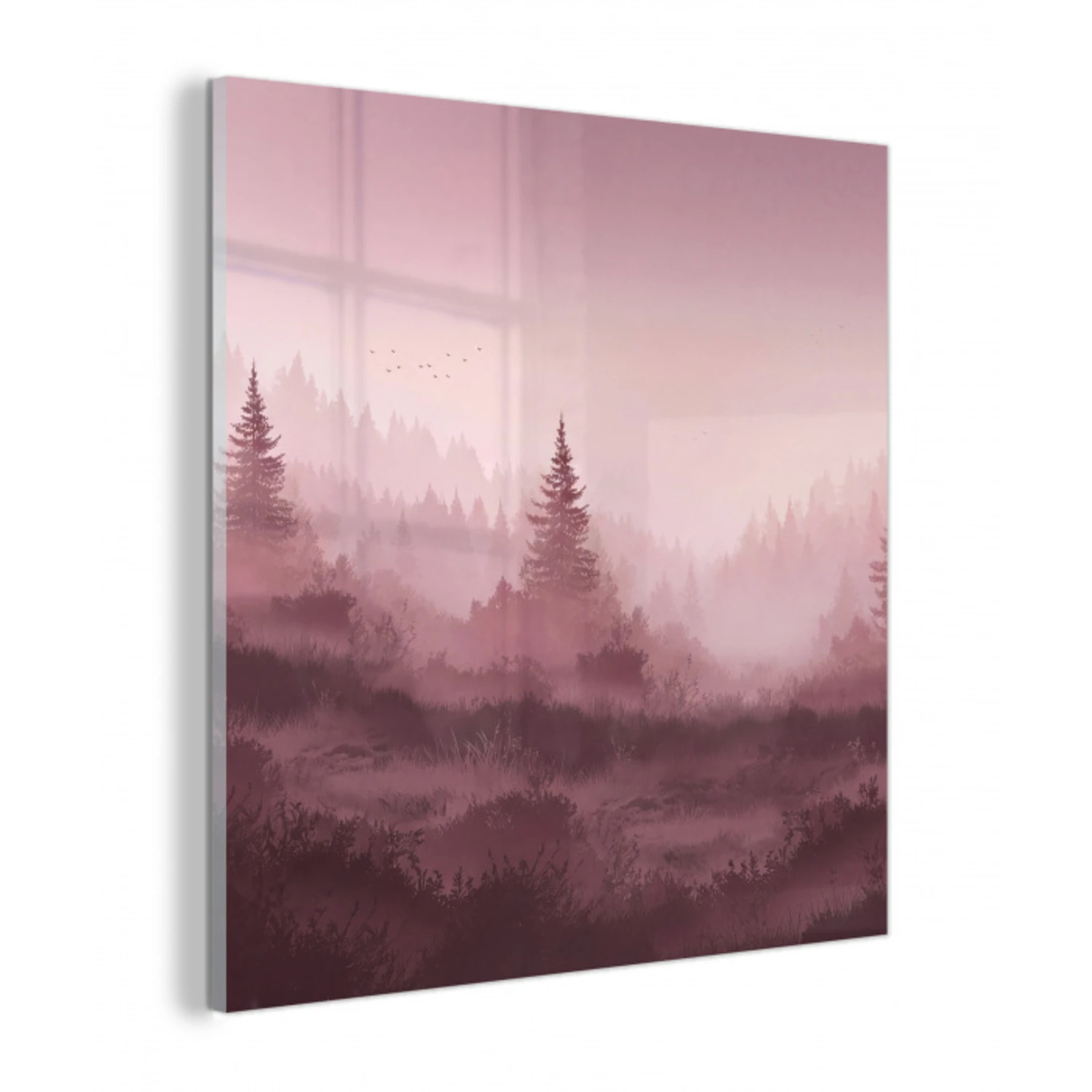 Landschap - Mistig - Roze plexiglas 5mm klein -z3d
