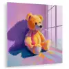 Teddybeer - Schaduw - Penseelstreken - Paars plexiglas 5mm klein -zzzproduct_nieuw