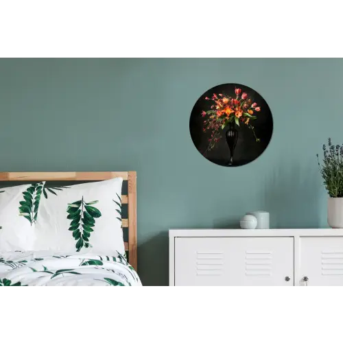 Sierlijk - Boeket - Vaas Wandcirkel aluminium klein -slaapkamer