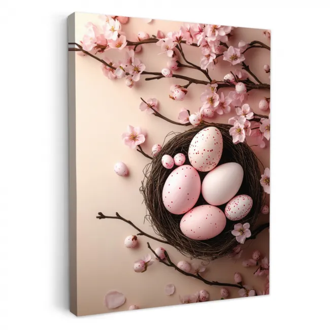 Roze - Bloesems - Eieren KitchenYeah - Keuken - Canvas middel -3d