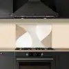 Bruin - Japandi - Abstract keuken achterwand spatscherm klein -sfeer1